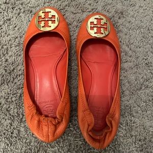 Orange tory burch flats